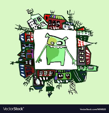 Funny animal walks through the city vector image