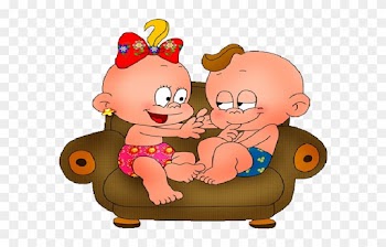 Funny Baby Boy And Girl Playing Clip Art Images - Baby