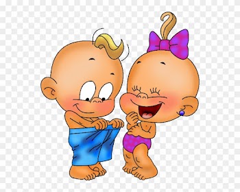 Funny Baby Boy And Girl Playing Clip Art Images - Boy And Girl Cartoon Baby