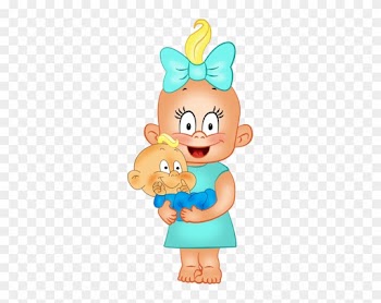 Funny Baby Cartoon Clip Art Images Are On A Transparent - Mother Baby Daughter Cartoon