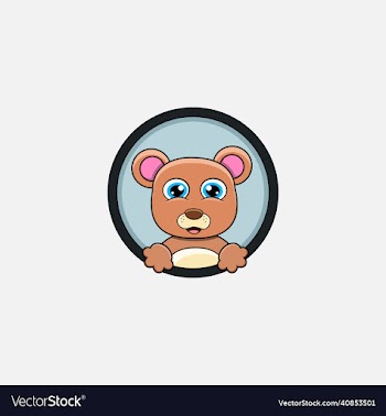 funny bear head character design perfect
