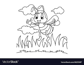 funny bee cartoon coloring page