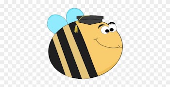 Funny Bee Wearing A Graduation Cap Clipart - Bee With Graduation Cap