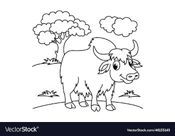 funny bull cartoon coloring page