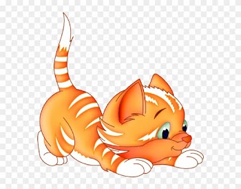 Funny Cartoon Kittens Clip Art Images On A Transparent - Cat Clipart No Background