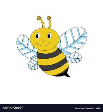 funny cartoon yellow bee
