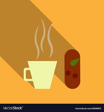 Funny coffee with coffee with dessert on the kick vector image
