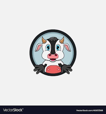 funny cow head character design perfect for logo