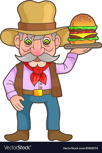 funny cowboy waiter