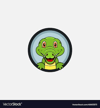 funny crocodile head character design perfect