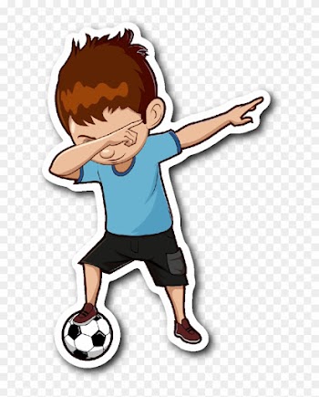 Funny Dabbing Dance Soccer Sticker Car Bumper Decal - Dabbing Soccer Boy