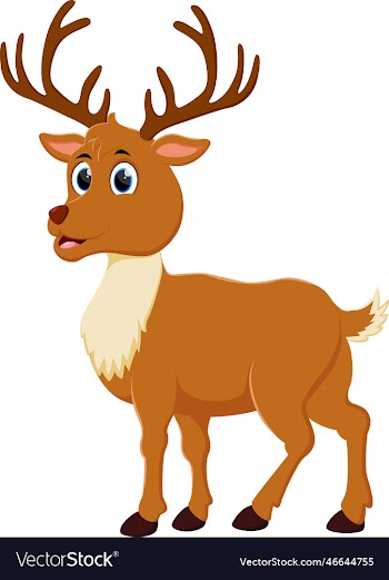 funny deer cartoon on white background