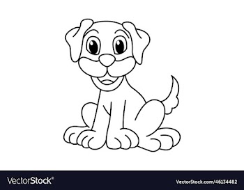 funny dog cartoon coloring page
