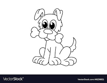 funny dog cartoon coloring page