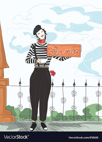 Funny doodles with mime vector image