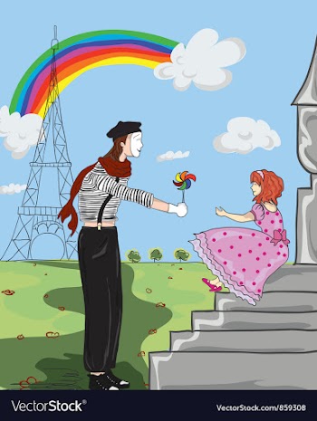 Funny doodles with mime vector image