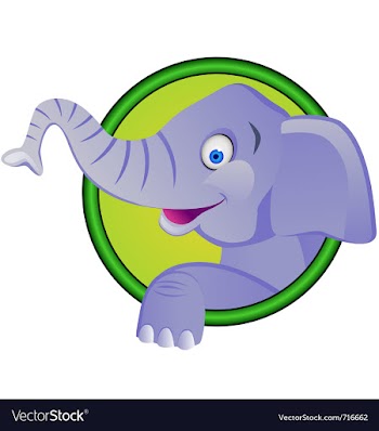 Funny elephant cartoon vector image
