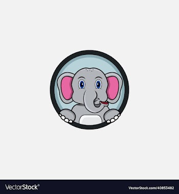 funny elephant head character design perfect