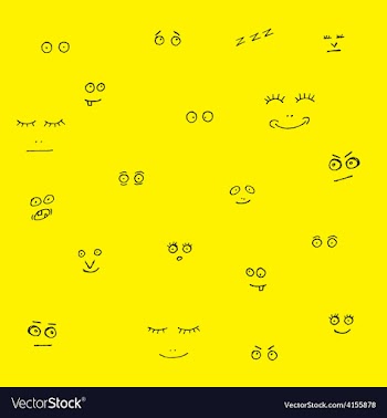  					Funny faces vector image														