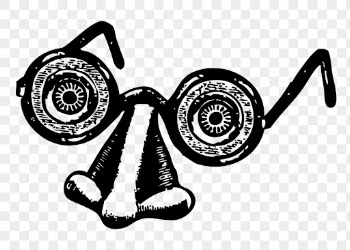 Funny fake png eyeglasses nose | Free PNG Illustration - rawpixel