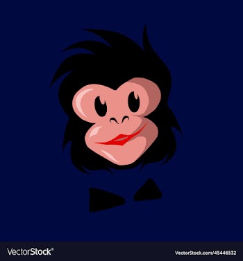 funny funky monkey line pop art logo colorful