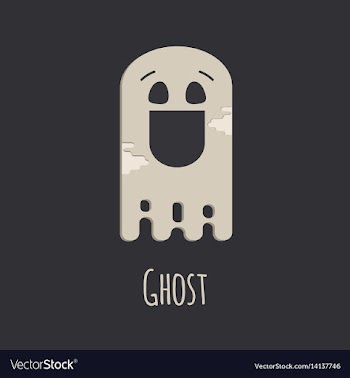 Funny ghost halloween silhouette character vector image