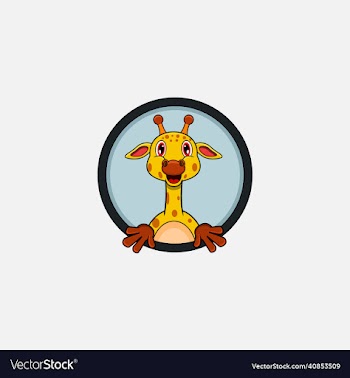 funny giraffe head character design perfect