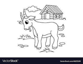 funny goat cartoon coloring page