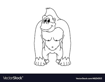 funny gorilla cartoon coloring page