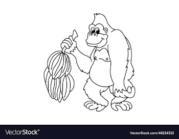 funny gorilla cartoon coloring page