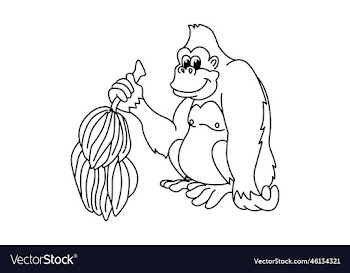 funny gorilla cartoon coloring page