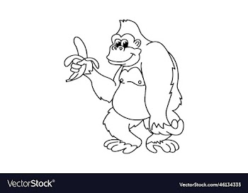 funny gorilla cartoon coloring page