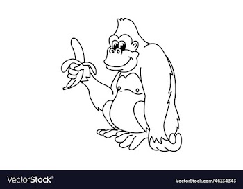 funny gorilla cartoon coloring page