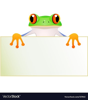 Funny green frog cartoon vector image