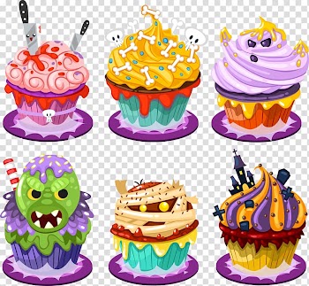 Funny halloween cute cake transparent background PNG clipart
