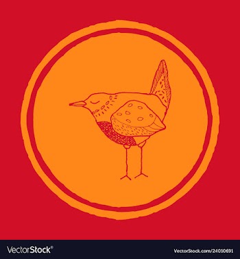 Funny hand drawn abstract bird ilustration vector image