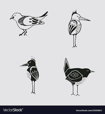 Funny hand drawn abstract bird ilustration vector image