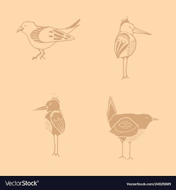 Funny hand drawn abstract bird ilustration vector image