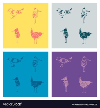 Funny hand drawn abstract bird ilustration vector image