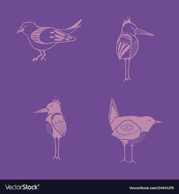 Funny hand drawn abstract bird ilustration vector image