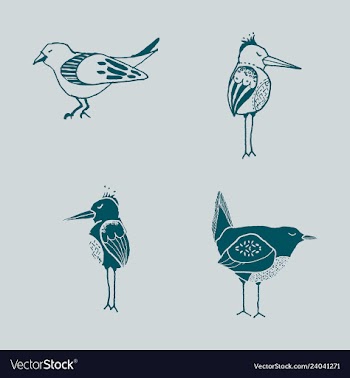 Funny hand drawn abstract bird ilustration vector image