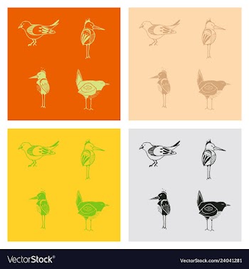 Funny hand drawn abstract bird ilustration vector image