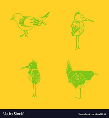 Funny hand drawn abstract bird ilustration vector image