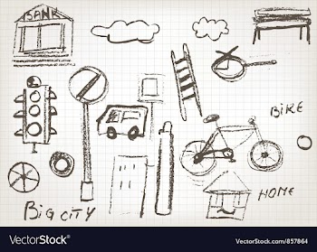 Funny hand drawn doodles vector image