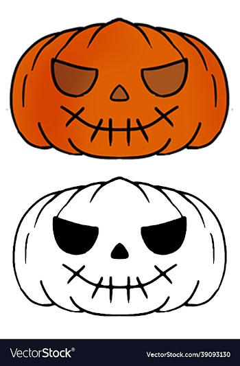 funny hand drawn halloween pumpkin isolated