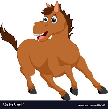 funny horse cartoons on white