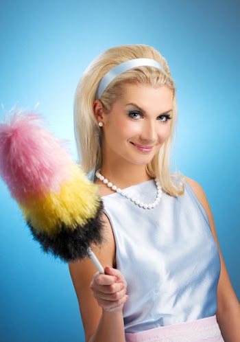 Funny housewife retro portrait