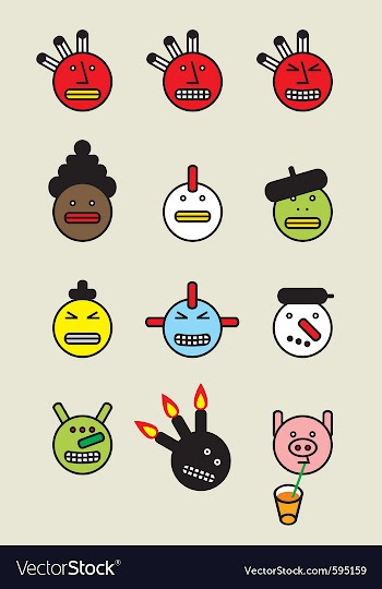 Funny icon faces vector image