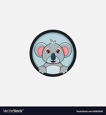 funny koala head character design perfect