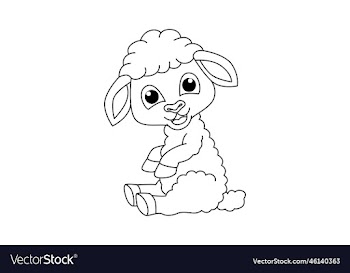funny lamb cartoon coloring page